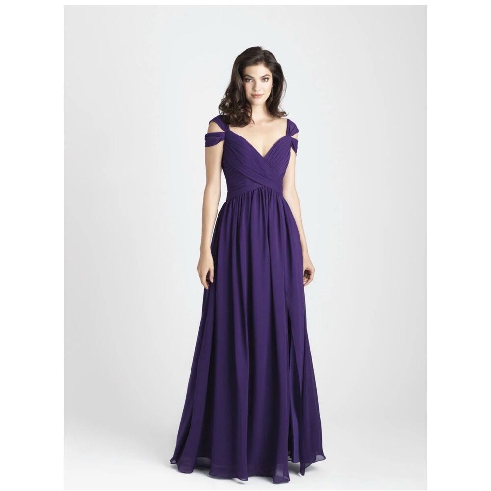 NWT $199 Allure Bridesmaids Dress Eggplant Size 14